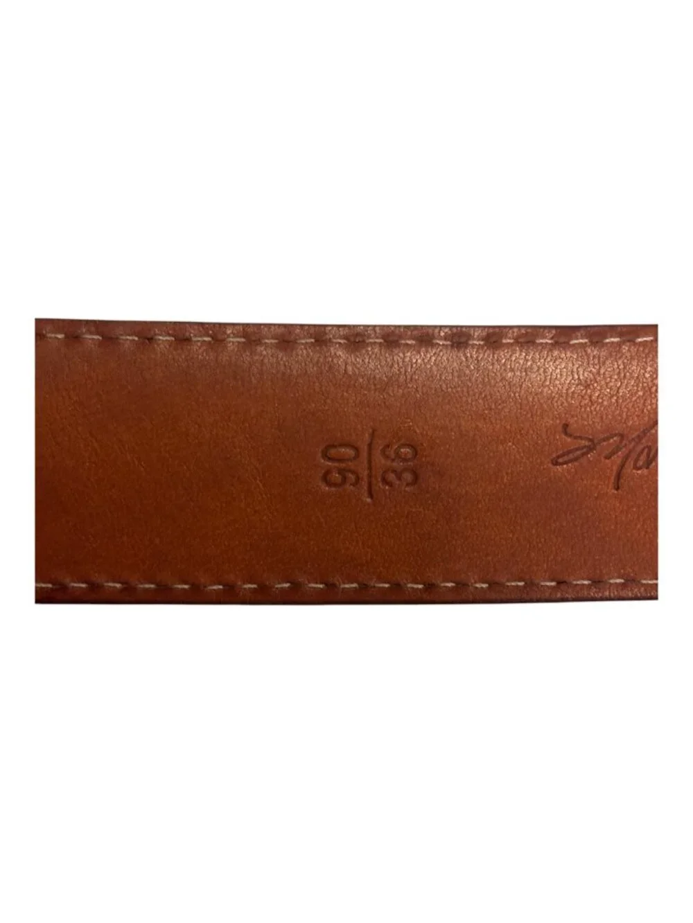 Martin Dingman Crocodile Grain Italian Calfskin Leather Belt Brown Size 36 USA
